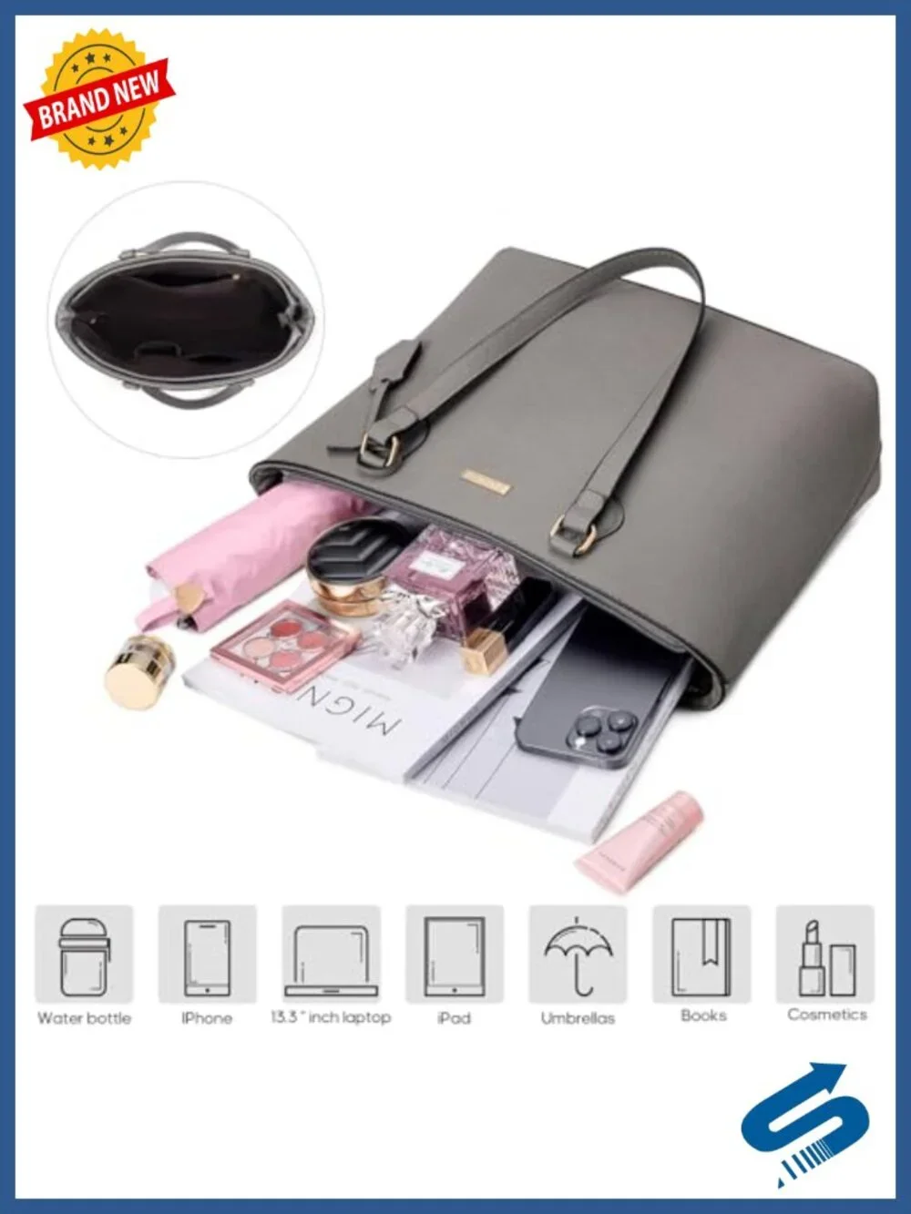 4-Piece Faux Leather Handbag Set with Wallet, Crossbody & Tote